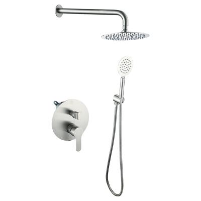 China Modern Stainless Steel Wall Mount Hidden Shower Head Set Waterfall Bathroom Mixer Shower Faucet for sale