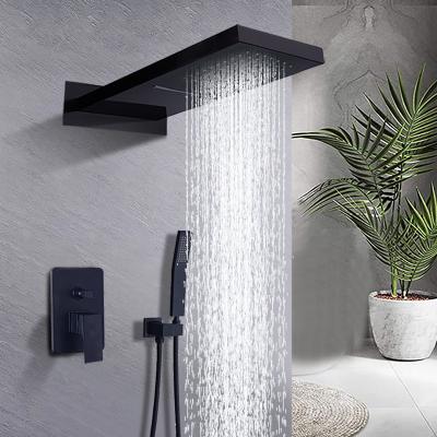 China Without Sliding Bar Hot Selling Bathroom Shower Set 304 Stainless Steel Hotel Home Bathroom Rainfall Shower System for sale