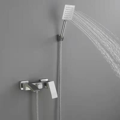 China With Sliding Bar Simple Style 304 Stainless Steel Bathroom Shower Set Hot And Cold Water Mixer For Bathroom for sale