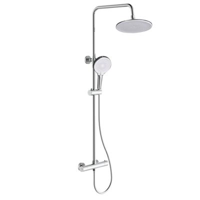 China With European Slide Bar Shower Column With Thermostatic Faucet Mixer Bathroom Rain Bath Shower Sets for sale