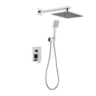 China Modern Shower System Chrome Rainfall Shower Faucets Bath Quality Size Wall Mounted Bathroom Shower Set for sale