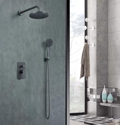 China No Sliding Bar New Design Wall Mounted Rainfall Bathroom Shower Set System With Shower Head Kit for sale