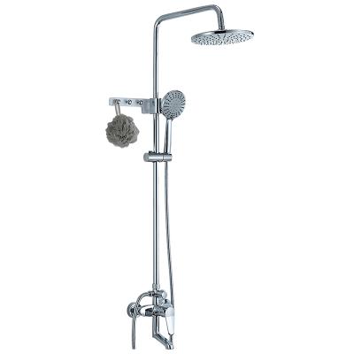 China With High Quality Exposed Wall Mounted Slide Bar Bathroom Shower Faucet Set for sale