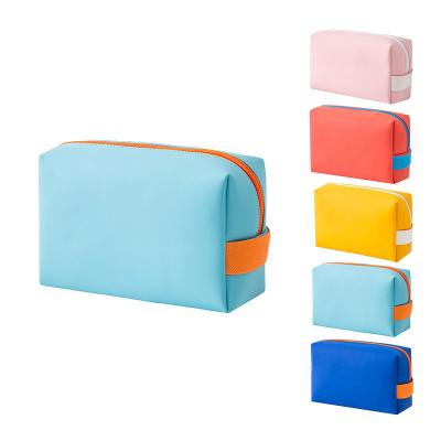 China Fashion Customized Logo Multifunctional Mini Wash Bags Portable Makeup Bag Pure Color Clutch Bags for sale