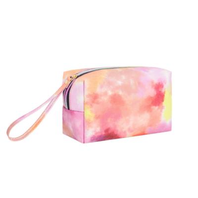 China New Fashion Design Bolso De Cosmeticos Rainbow Toiletry Bag PU Leather Cosmetic Bag Low MOQ Custom Makeup Bag For Travel for sale