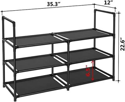 China Sturdy Expandable 3 Tier Vekin Shoe Rack 12-15 Pair High Quality Shoe Shelf for sale