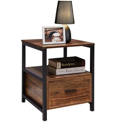 China Modern Fine Quality Modern Rectangular Wooden Bedside Corner Table With Drawer Locker for sale