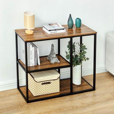 China Industrial Console Table, Modern Sofa Table with 3-Tier Storage Shelves, 12