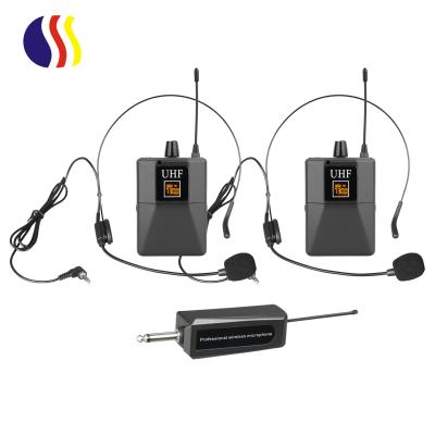 China Professional Dual Channel Lavalier Microphone Headset Microphone Headset Wireless Microphone for sale