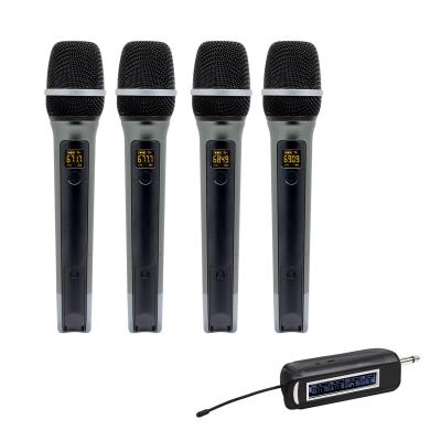 China Professional 4 Channel Microphone Handheld Microphone High Quality Microphone Wireless Microphone for sale