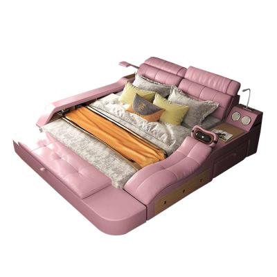 China Factory Adjustable Modern Fabric Soft Tatami (Other) Bed Luxury Multifunctional Bed Smart Home Bed for sale