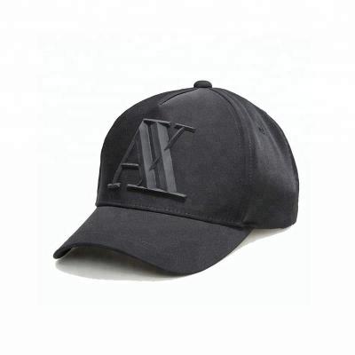 China JOINT Logo Mens Patch PVC Guangjia Baseball Caps Black 5 Panel Sports Hat for sale