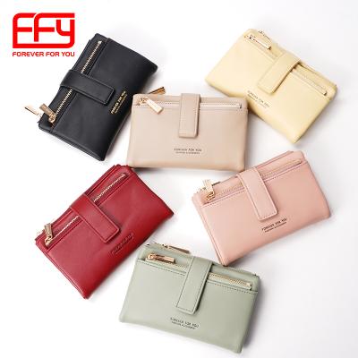 China 2021 FFY New Arrival PU Leather Wallet Zipper Wallet Fashion Multi Functional Double Wallet For Women Carteras for sale