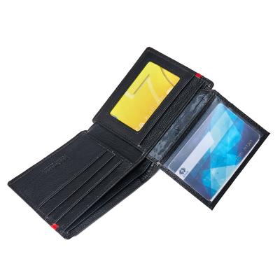 China NO Guangzhou OEM Slim Wallet Leather Men's Triple Wallet Inside Coin Purse for sale