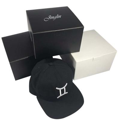 China Recycled Materials Baseball Cap Snapback Hat Trucker Hat Folding Snapback Packaging Square Hat Box for sale