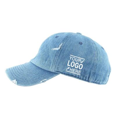 China JOINT Unstructured Cowboy 6 Panel Distressed With Logo Custom Made Dad Hats Distressed Baseball Hats for sale