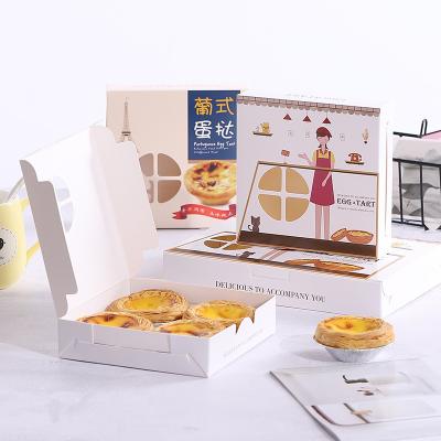 China Portuguese Egg Box 2/4/6 Grain Baking Packaging Cookie Tart Box Recyclable for sale