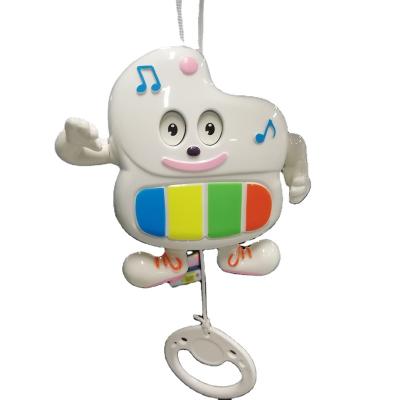 China Baby Musical Cute Plastic Hutch ABS Cartoon Toys Pull String Bed Bells Piano Shape Hanging Musical Bell for sale