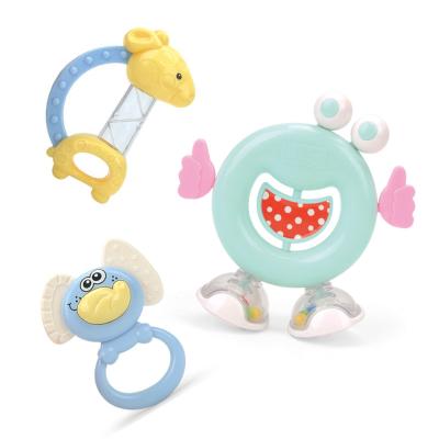 China Cute Plastic Animal Musical Infant Babies STUFFED Newborn Baby Macarons Wrist Hand Bell Gift Jigsaw Toys for sale