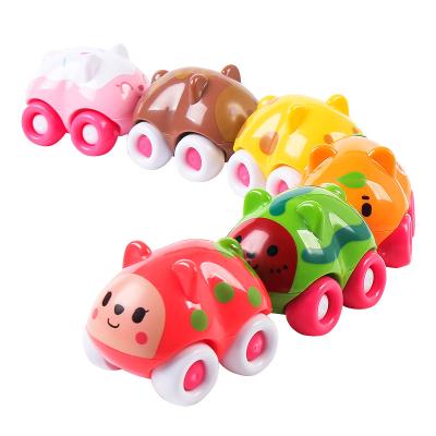 China Custom ABS Plastic Cute Baby Fruit Dessert Plastic Magnetic Kids Toy Car Kids Game 6pcs Toy Set for sale