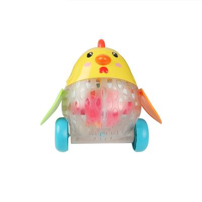 China Inflatable Plastic Chicks Walk Learning Cute Cartoon Animal Toys Tandem Baby Walking Plastic Toys for sale