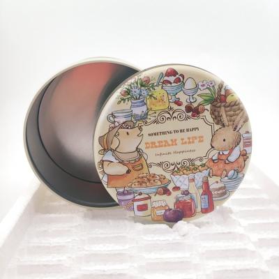 China Custom Food Grade Biscuit Cookie Cake Candy Cookie Round Metal Tin Can Packaging for sale