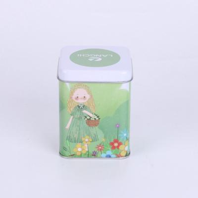 China Stylish Green Cute Pattern Airtight Tea Tin Box Metal Tea Canister With Lid, Tea Tin Box Packaging for sale