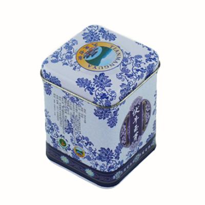 China Packing Tea Tin Box, OEM Gift Food Tea Container Box Custom Square Tea Tin Can for sale