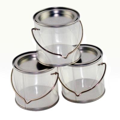 China Transparent Coffee Bean Pvc Plastic Can Chocolate Tin Can Food Packaging for sale