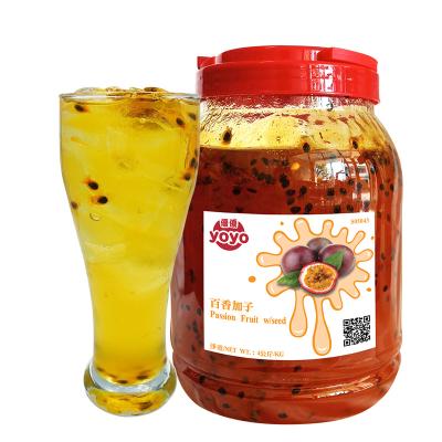 China Bubble Tea Jam Fruit Passionflower Edible Passionflower Syrup With Seed Taiwan for sale