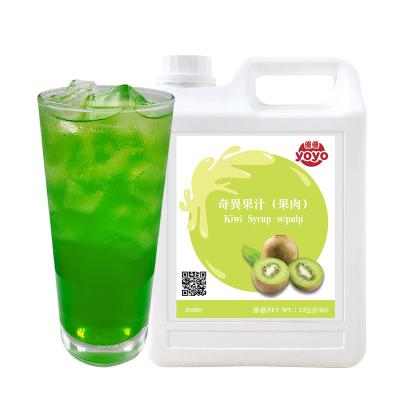 China Fruit Flavor Kiwi Concentrated Syrup With Pulp Normal Syrup for sale