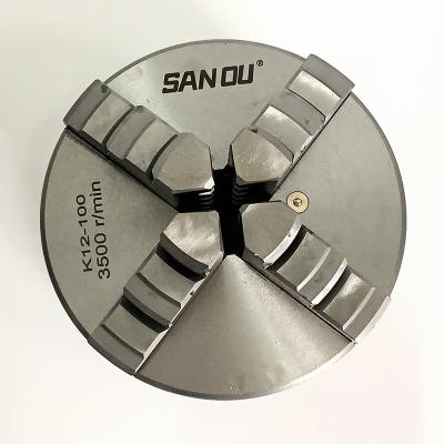 China Self Centering Sanou Brand Mini 4 Jaw Lathe Chuck K12-100 Manual Self Centering Lathe Chuck 4