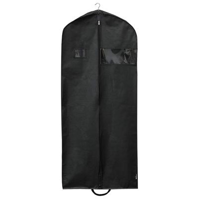 China Water/dust/rust proof; Odorless; Wholesale Custom Breathable Logo Dust Non Woven Mens Clothes Suit Cover Zipper Cloth Suit Cover Luxury Black Eco-Friendly Garment Bag for sale