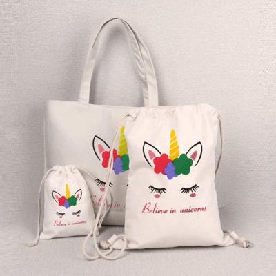 China Eco-Friendly Promotion Custom Printed Reusable School Backpack Washable Cotton Canvas Shopping Bag for sale