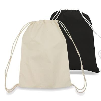 China Eco-friendly 100% Canvas Cotton Kids Drawstring Backpacks for sale