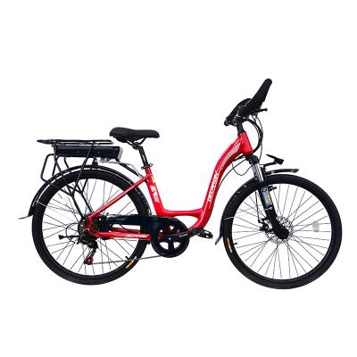 China Low moq aluminum alloy 26 inch electric bicycle increase inner wiring lifespan e bikes disc brake fast city electric bike for sale