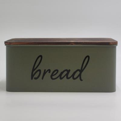 China CLASSIC Metal Storage Box Bread Pastry Candy Box With Wooden Cover Colorful Pattern Customize for sale