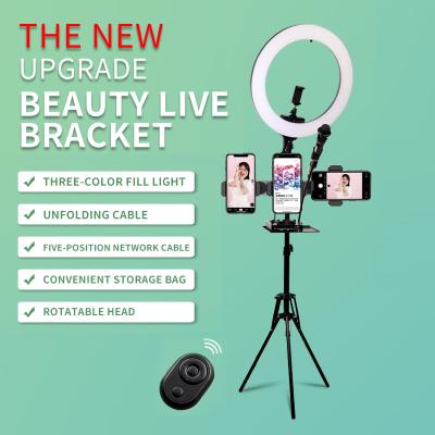 China USB Power Connection Dimmable LED Selfie Ring Light Lamp Phone Video Photography Lighting with Tripod Stand for Live Youtube Phone Holder Ring Light for sale