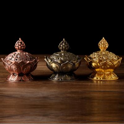 China Factory Wholesale Antique Arabic OEM Metal Brass Gold Plated Cone Cast Iron Charcoal Censer for sale