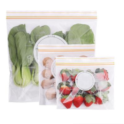 China New Sustainable Tending Product Kitchen Double Zipper Sealed Reusable Bag Snack Freezer Bag Food Grade Food Storage Seal Up Bag for sale