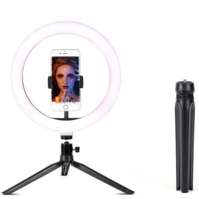 China Video Studio Short Film 10 Inch LED Ring Light Shooting Fill with Tripod Stand Cell Phone Holder for Live Stream /Makeup/Video, Dimmable Beauty Ringlight for sale