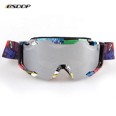 China SKI Foldable Plated Anti Fog White Motorcycle Riding Goggles Dirt Bike Dustproof Racing Glasses Sport Anti Wind Eyewear Goggles for sale