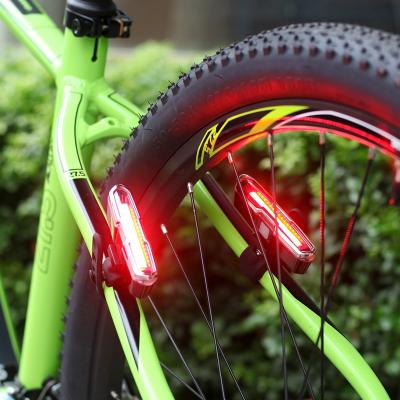 China Fashionable Bicycle Decoration COB WHEEL UP Bike Taillight Waterproof Rear Mount Light Led Usb Chargeable Mountain Bike Cycling Taillight Bicycle Light for sale