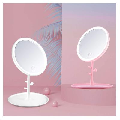 China Modern Makeup Mirror With Portable LED Light Hand Cosmetic Light Up Mirror for sale