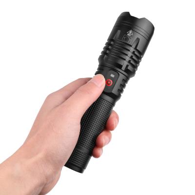 China Super Bright 1500 Lumens Zoomable Tactical Flashlight Rechargeable Waterproof Flashlight For Night Camping Hiking Hiking Running for sale