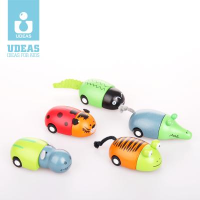 China Educational Toys Eco-friendly Water Varnish Quality Bamboo Baby Toy Car Model Push Car For Kids Mini Toy Vehicles for sale