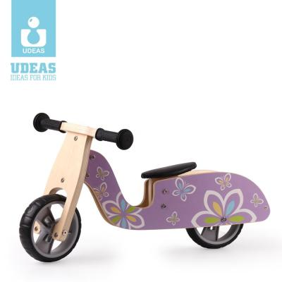 China Children's Running Balance Bike Water Quality Varnish Wooden Wooden Bike Toddlers Walking And Pushing Bike for sale