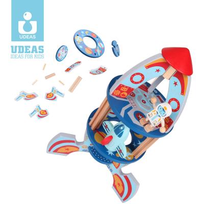 China Assembly games for kids Udeas montesori toys diy wooden toys Rocket Toy Educational Wooden Kit Toys cheapest for sale