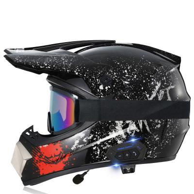 China Wholesale Low Price DOT Approved Skull Predator Full ADJUSTABLE CREST WIDE ANGLE Face Blueteeth Motocross Motorcycle Helmet For Motorbike For Sale for sale