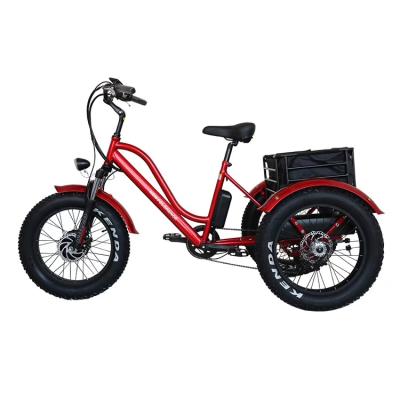 China Tekerlekli Elektrikli Steel 3 Wheel Electric Bicycle Adult Cargo Electric Delivery E Bike for sale